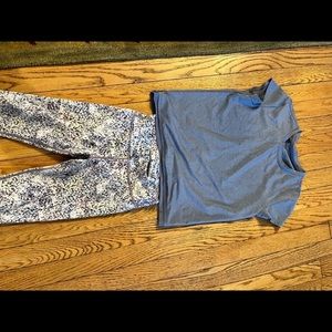 ATHLETA girls medium T-shirt and leggings